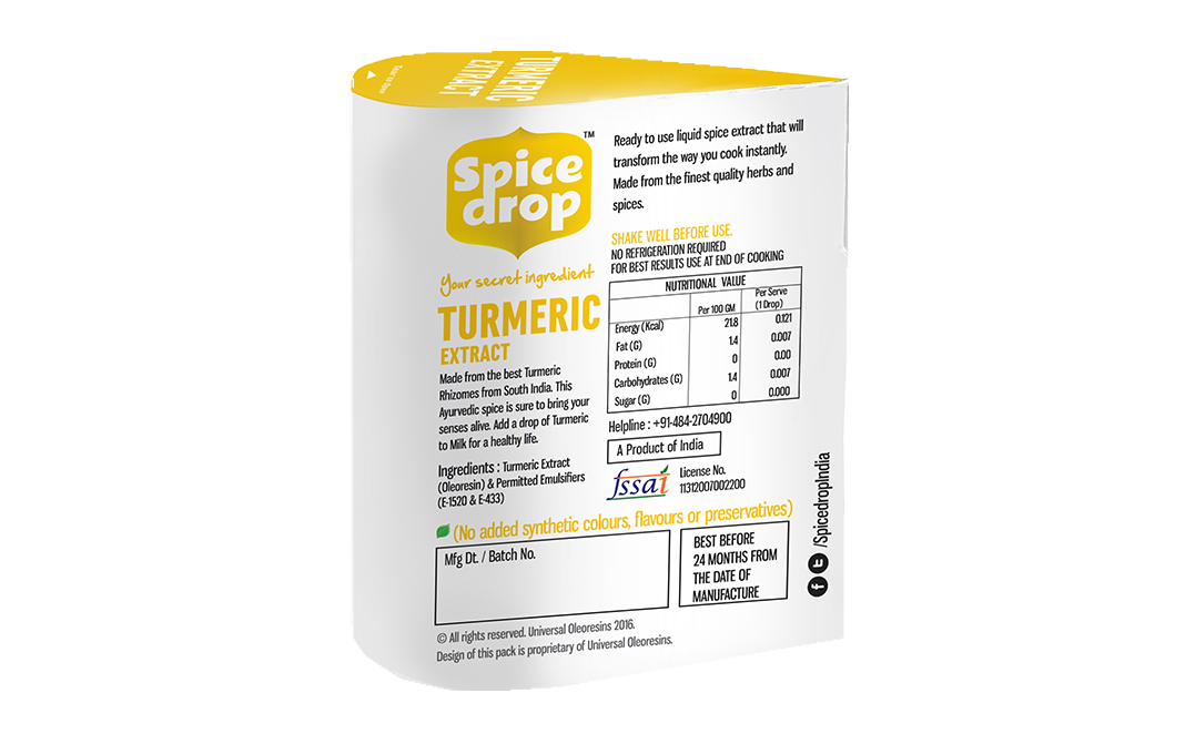 Spice Drop Turmeric Extract    Pack  5 millilitre
